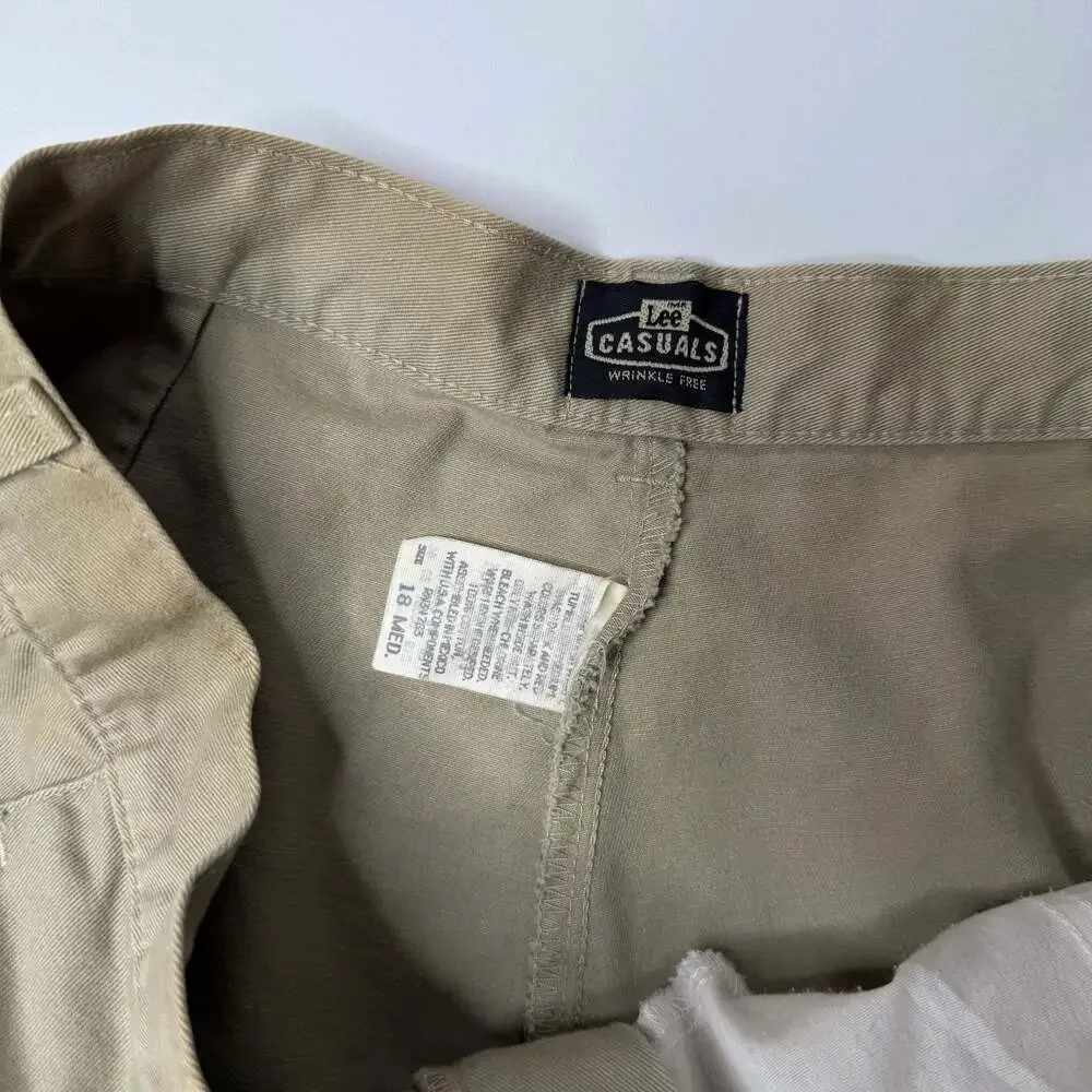 Lee Casuals Vintage Pleated Chino Shorts Tan Size 18 MED